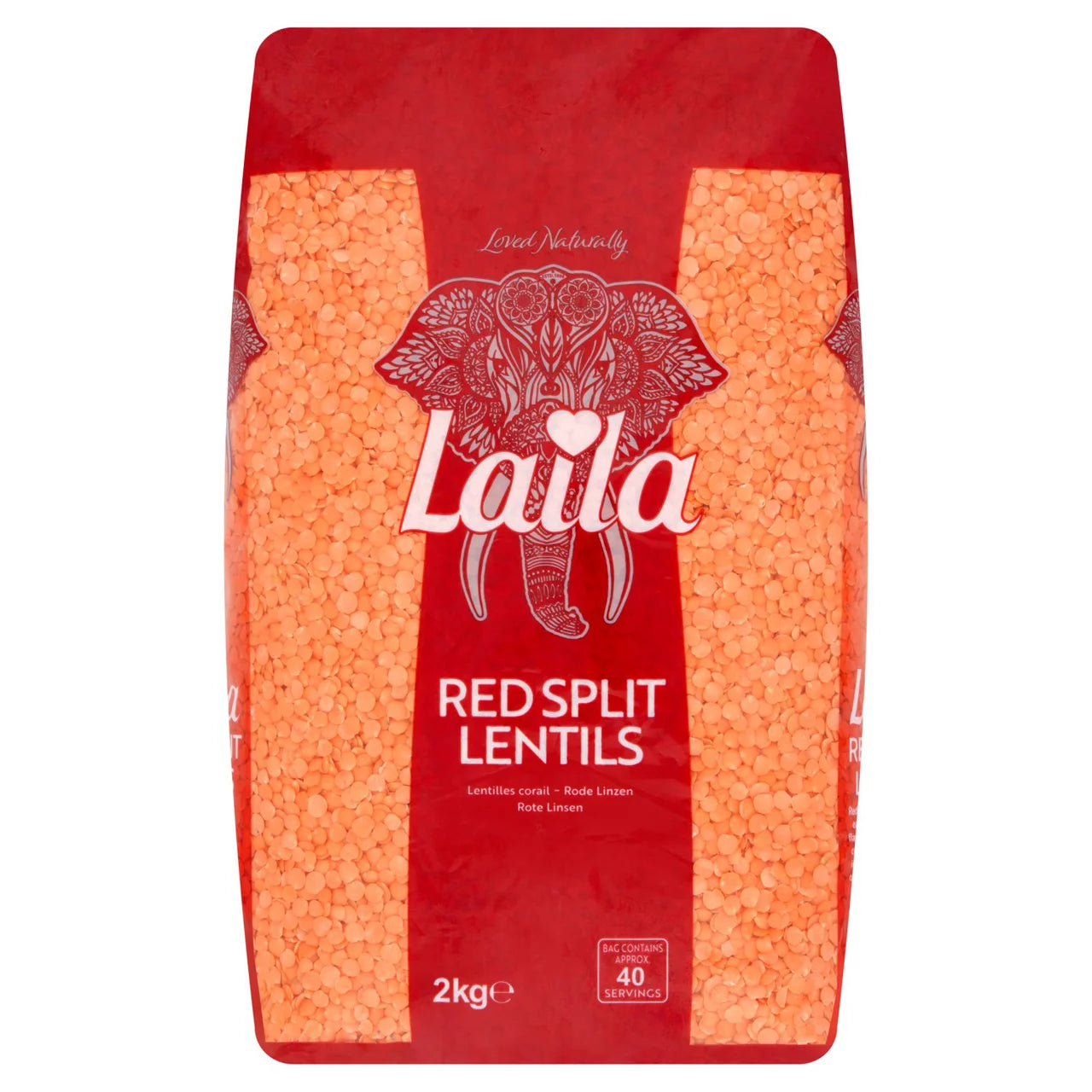 Laila Red Split Lentils 2KG