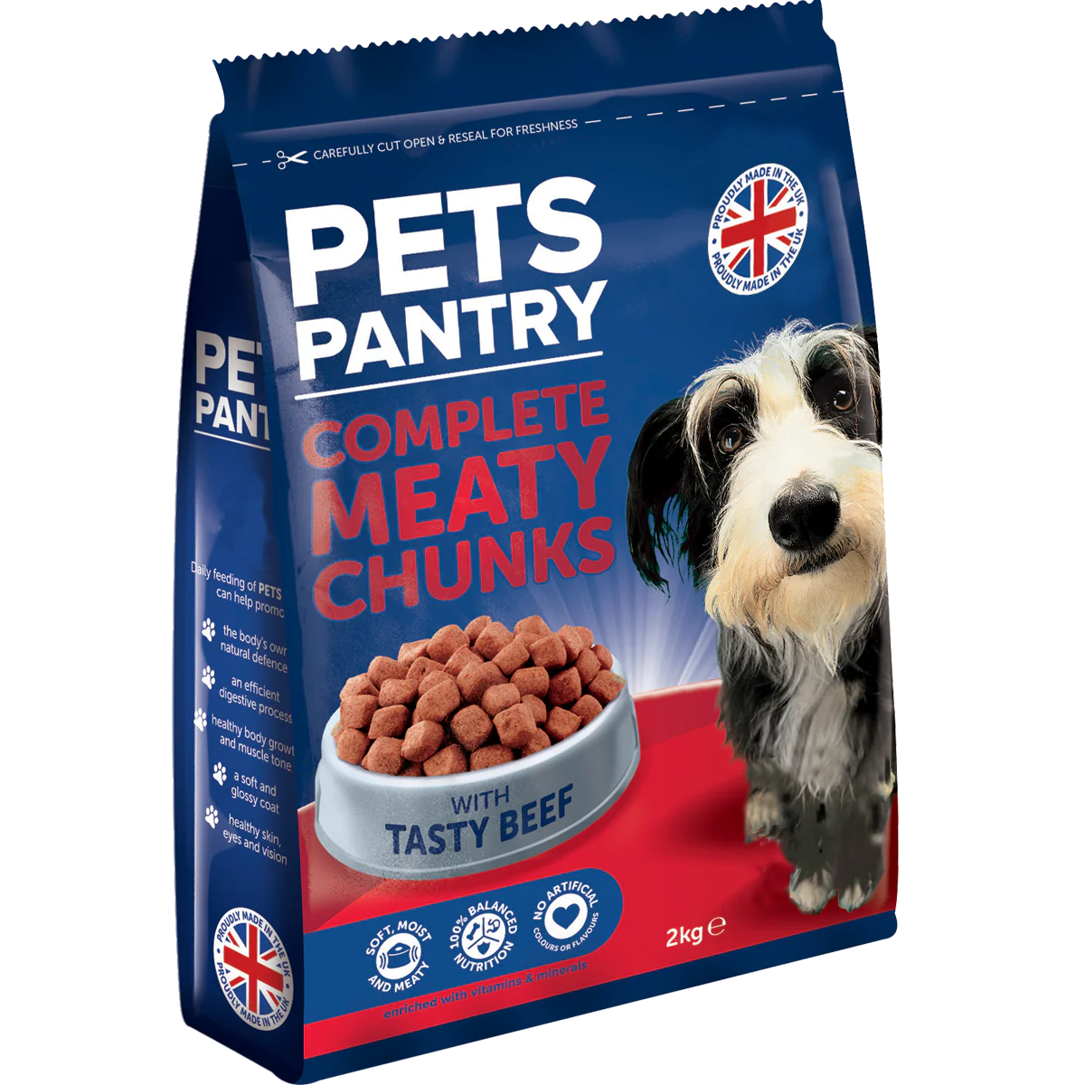 Pets Pantry Hilife Comp Dog Food Meaty Chunks 2kg Beef