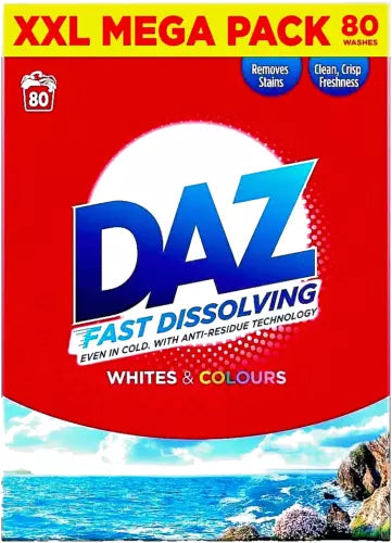 DAZ Washing Powder Whites & Colours 80 Washes, 4kg