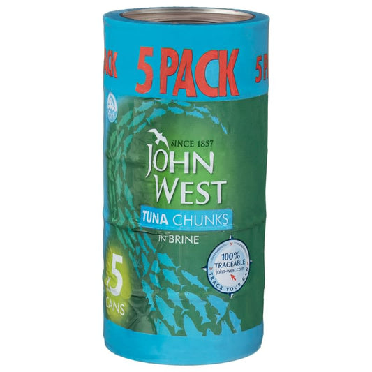 John West Tuna Chunks in Brine Oil  132g x 5 Cans