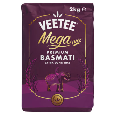 Veetee Mega Premium Basmati Exra Long Rice x 2KG