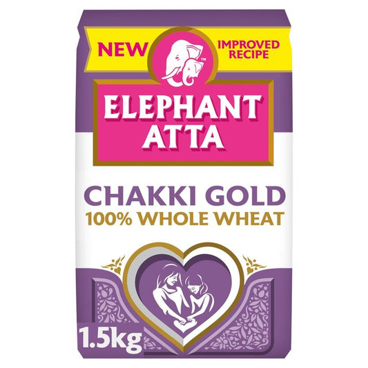 Elephant Atta Chakki Gold Chapatti Whole Wheat Flour Bag 1.5KG