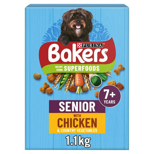 Bakers Superfoods Senior Dog Dry Food Chicken & Country Vegetables 1.1kg