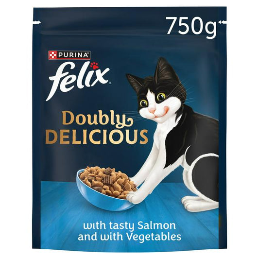 Felix Doubly Delicious Dry Cat Food 750g - Salmon & Vegetables