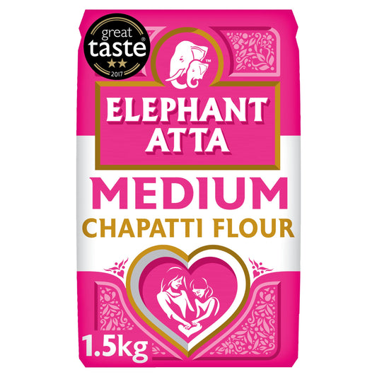Elephant Atta Medium Chapatti Flour Atta - Naan Flour, Atta Flour (1.5kg)