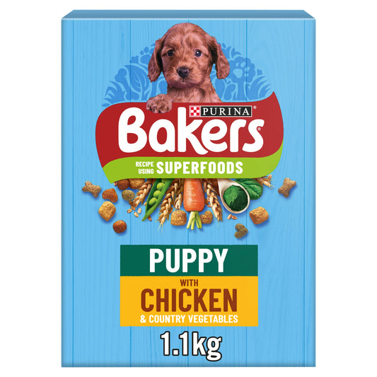 Bakers Superfoods Puppy Dog Dry Food Chicken & Country Vegetables 1.1kg