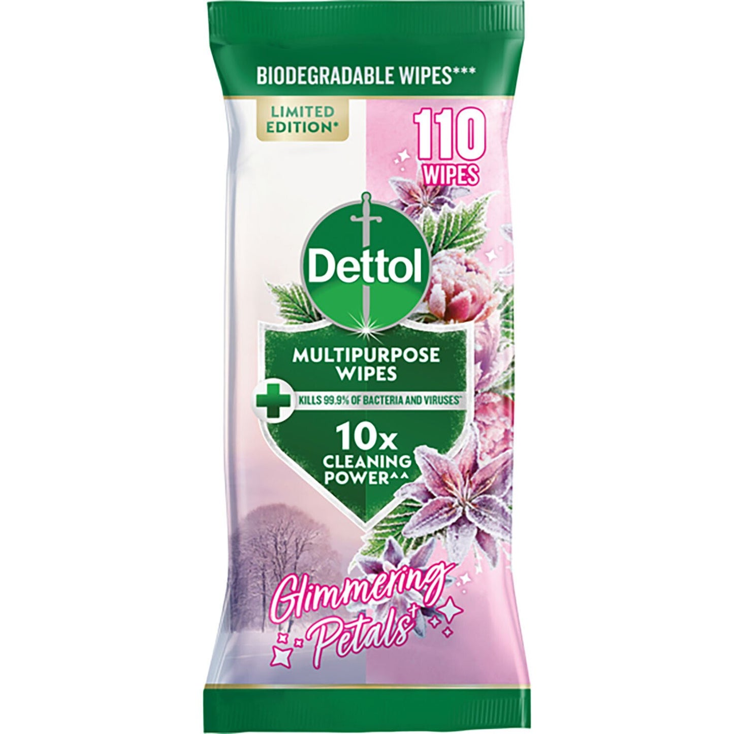 Dettol Antibacterial Biodegradable Multi-Purpose 110 Wipes | Orchard Flowers