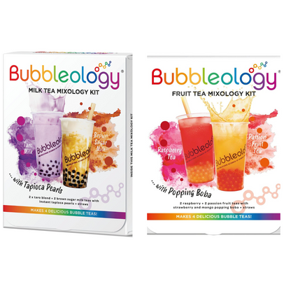 Bubbleology Tea with Popping Boba 405g | Variety Choices x 4 Drinks Kit