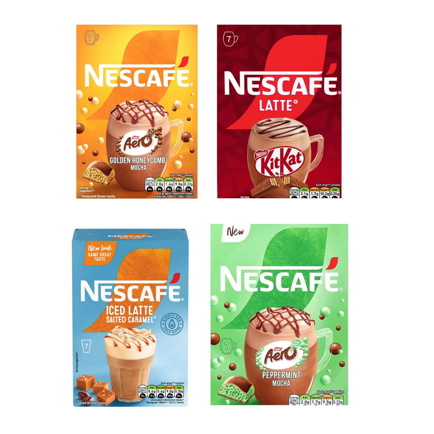 Nescafe Coffee 7 Sachets | Ready Made Instant Coffee | Mix Variety Flavours