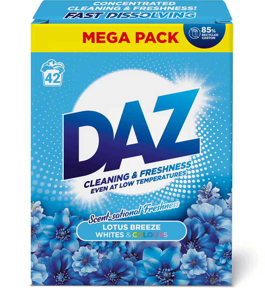 Daz 42 Washes Lotus Breeze Whites & Colours Laundry Powder
