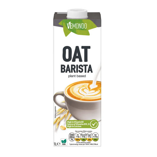 Vemondo Oat Drink Barista 1L – Plant Based Dairy-Free Milk for Coffee & Lattes