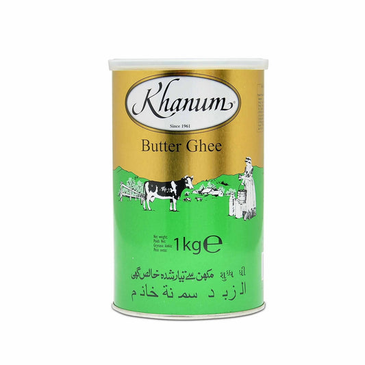 Khanum Pure Butter Ghee Pure Cow Ghee Vegetarian Gluten Free 1kg