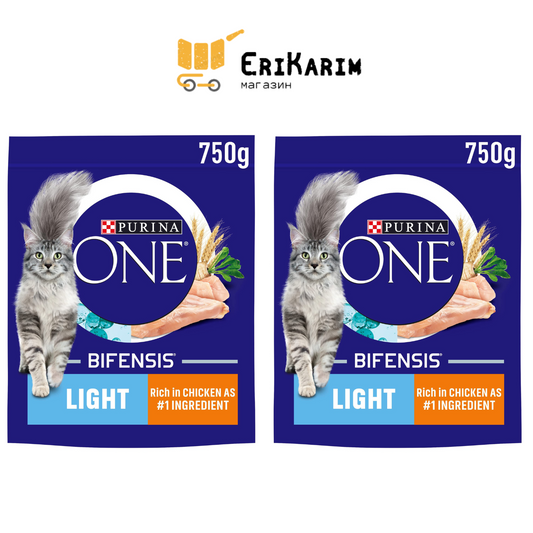 PURINA ONE Light Chicken Dry Cat Food 2 X 750g Bifensis