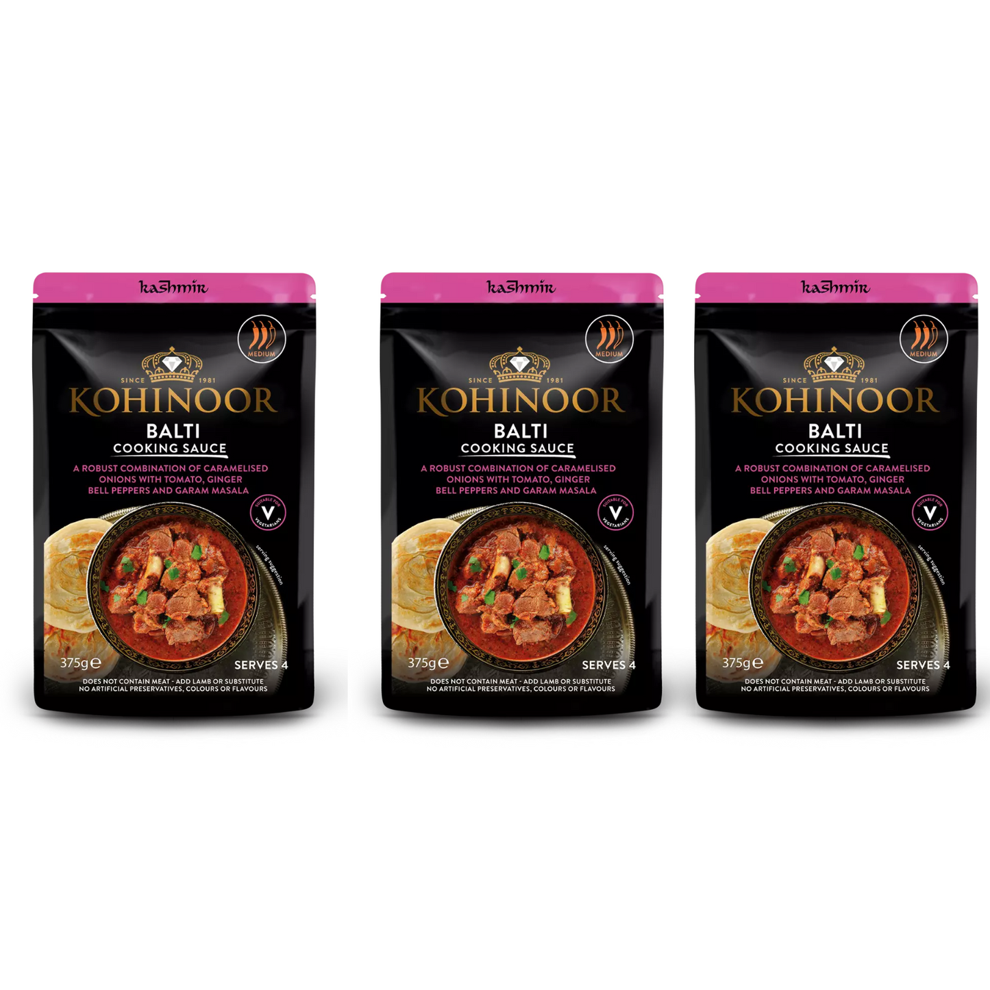 Kohinoor Ready Meals 300-375g x 3 Packs | Cooking Sauces | All Variety