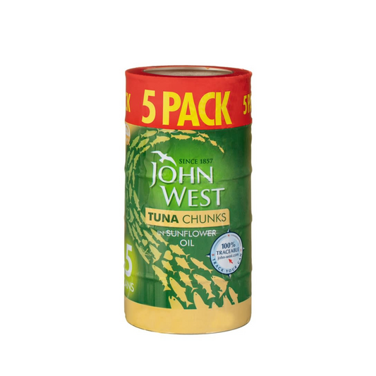 John West Tuna Chunks in Sunflower Oil  132g x 5 Cans