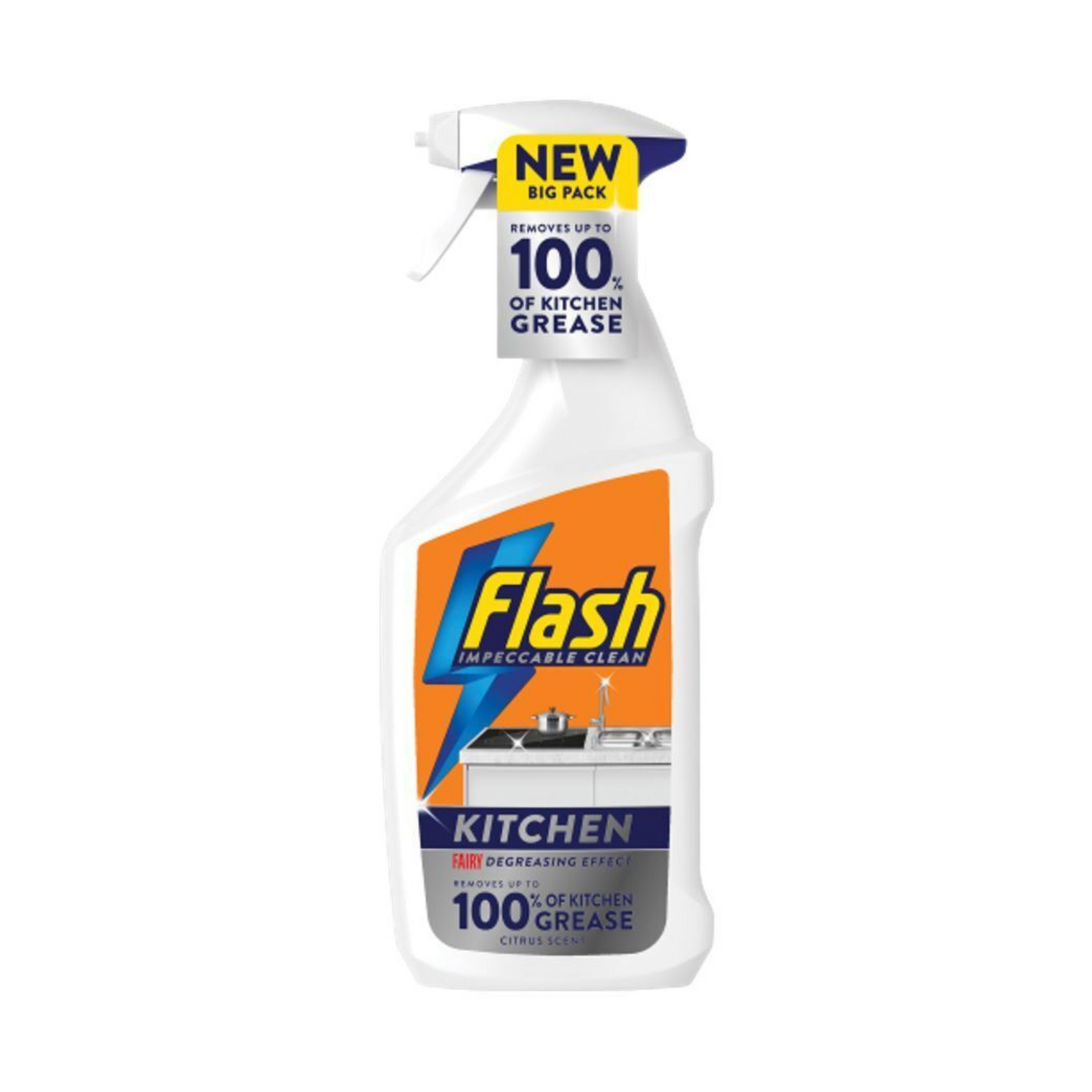 Flash Impeccable Clean, Kitchen Degreaser With Fairy Effect - 800ml Citrus