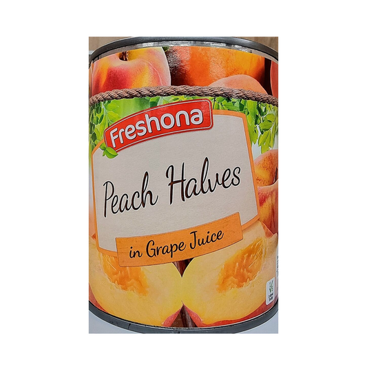 Freshona Peach Halves In Grape Juice 820g large tin