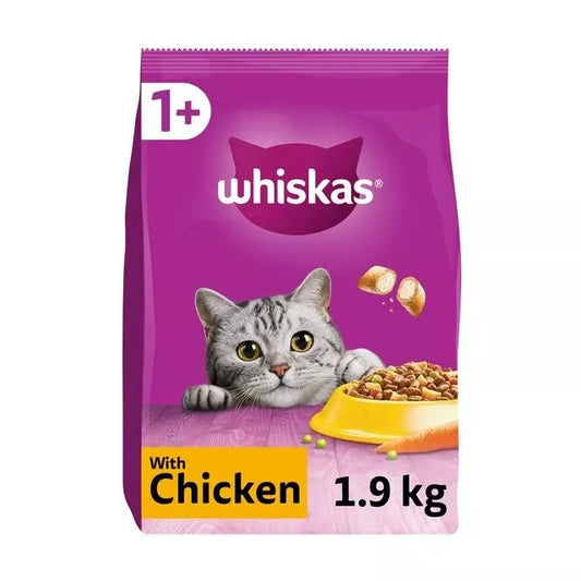 Whiskas 1+ Cat Food Complete Dry With Chicken 1.9kg